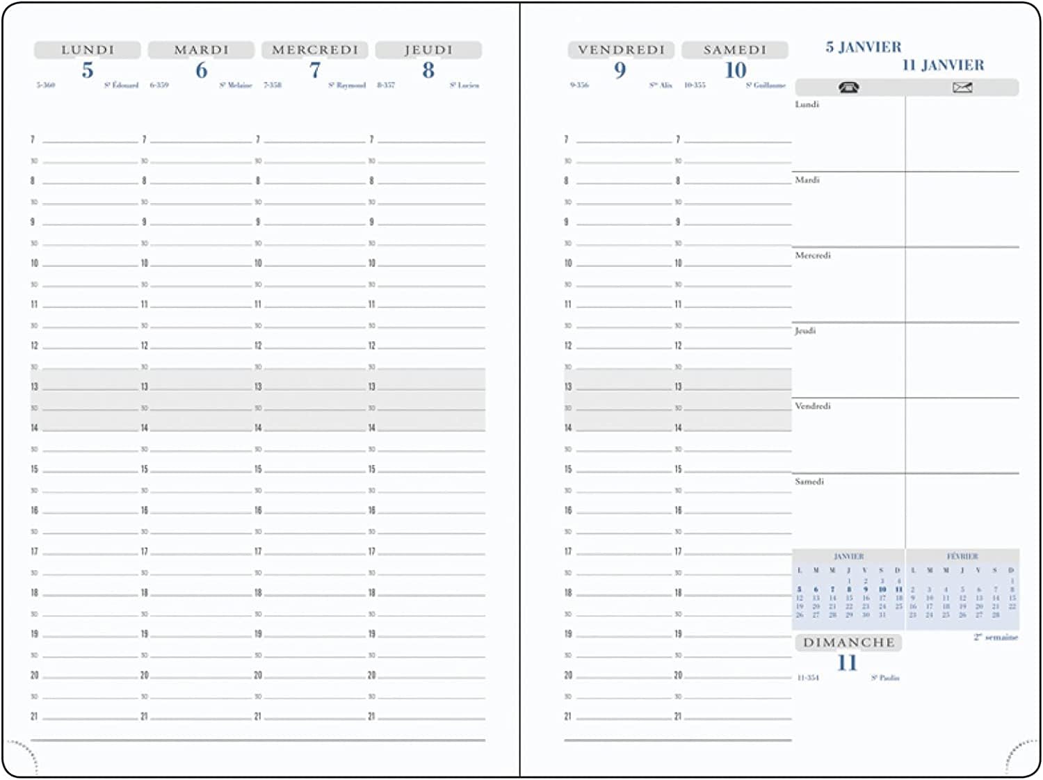 Exacompta Agenda Visuel 7 Winner Semainier 15 x 21 cm Septembre 2026 Août 2027