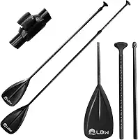 LBW Paddle Board Paddle Paddle Paddle de 3 peças ajustável, pá de substituição flutuante de liga de alumínio para prancha de remo, stand up paddle com bolsa de armazenamento, remos telescópicos