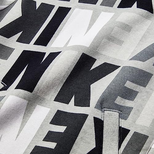 Nike Girl's NSW Fleece Hoodie Logo Print (Little Kids/Big Kids) Light Smoke Grey/Light Smoke Grey/White XL (18-20 Big Kid)2