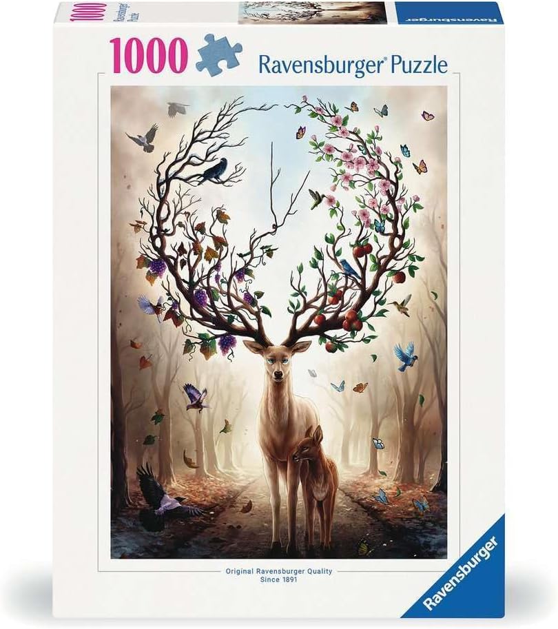 Fantasy Deer - 1000 Piece Jigsaw Puzzle - Stunning, Vivid Imagery of a Mythical Deer - Bold Colors - Mysterious Scene - Ideal Gift - Frameable Art - Screen-Free Fun - Puzzles for Adults