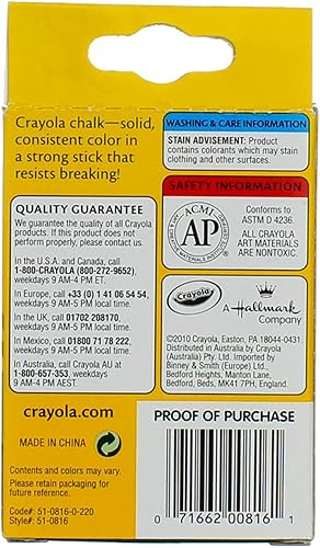 Miniatura 2 de Crayola Palitos de tiza de colores, 12 unidades, 2 paquetes