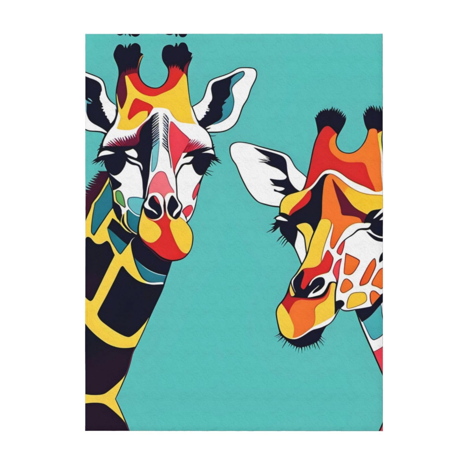 Couverture girafe 152x127 cm plaid doux et chaud pour lit
