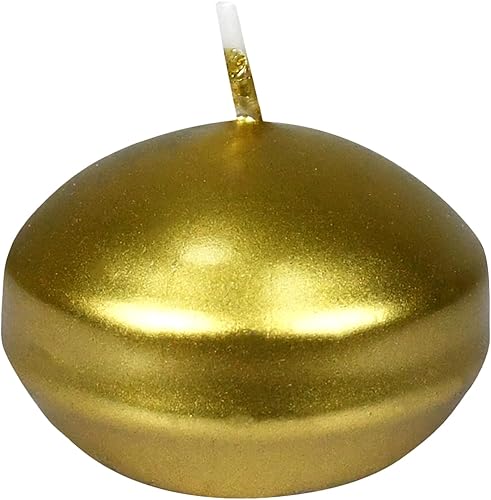 Zest Candle Velas plegables de 24 piezas, 1.75 pulgadas, bronce metálico dorado