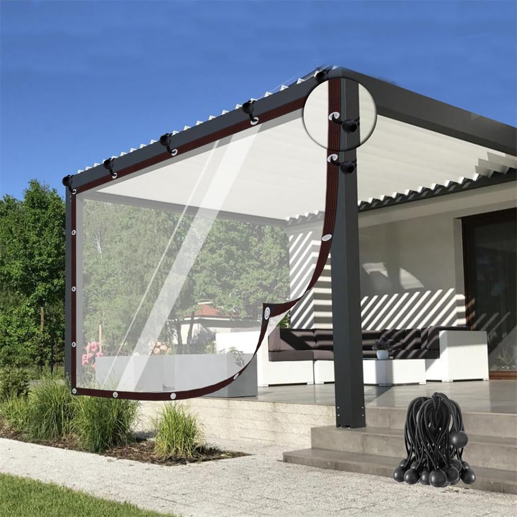 クリアタープ 金属製グロメット 結束ロープ付 防水 防塵 温室 庭 パティオ クリアタープ 金属製グロメット 結束ロープ付 防水 防塵 温室 庭