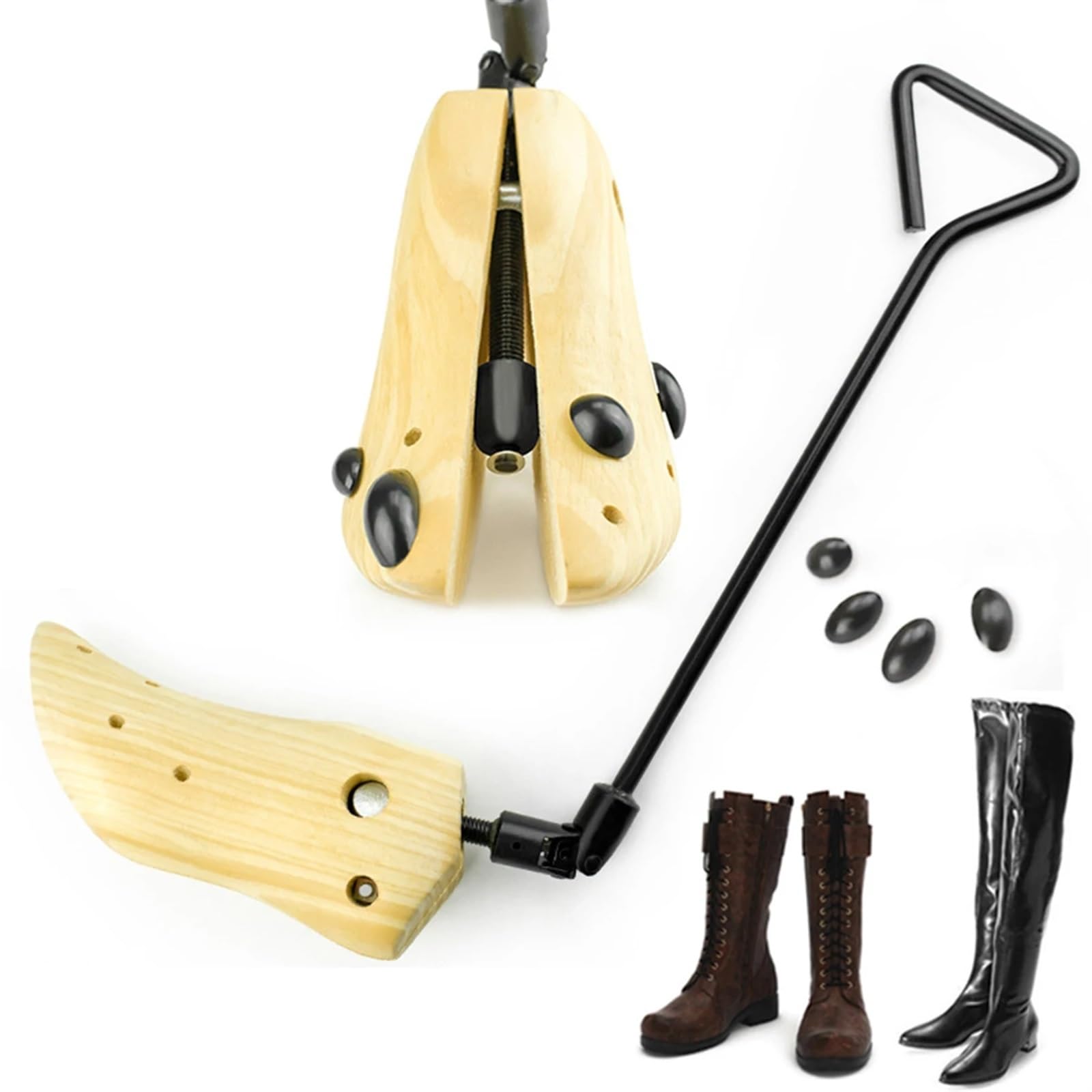 Soporte expansor de zapatos ajustable, ensanchador Botas Largas, soporte estante árbol for madera, moldeador botas con eje, 1 Uds