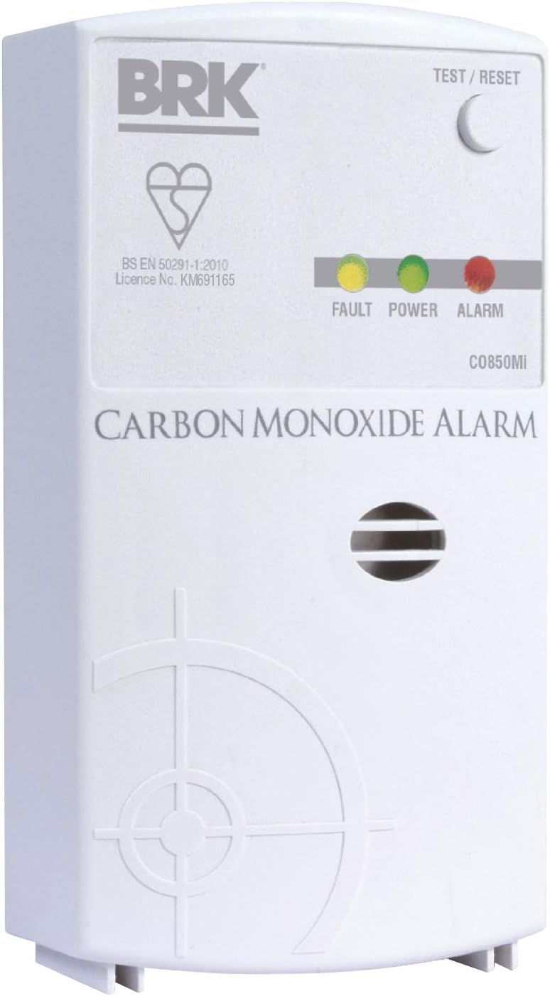 BRK CO850MRLi Carbon Monoxide Detector, Mains Powered with Rechargeable Battery Backup