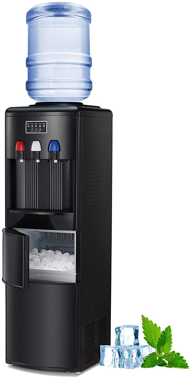 2in1 Water Cooler Dispenser with Builtin Ice Maker, Top