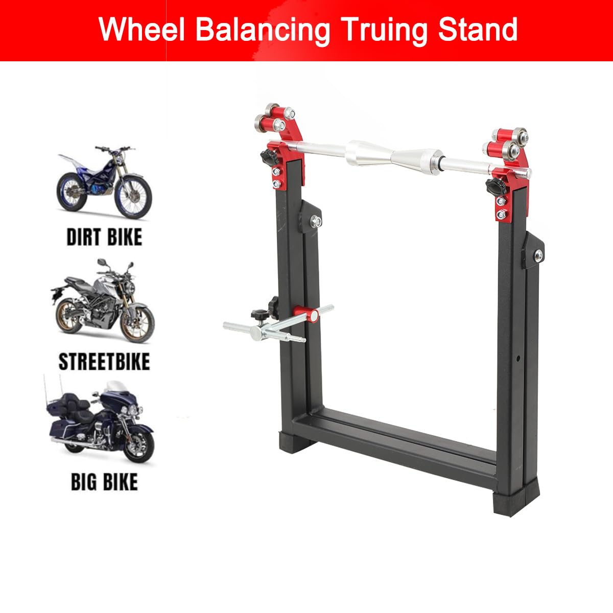 Equilibradora de ruedas de motocicleta, soporte centrador de motocicleta, soporte de equilibrado de motocicleta, neumáticos de motocicleta, dispositivo de equilibrado de motocicleta, máquina