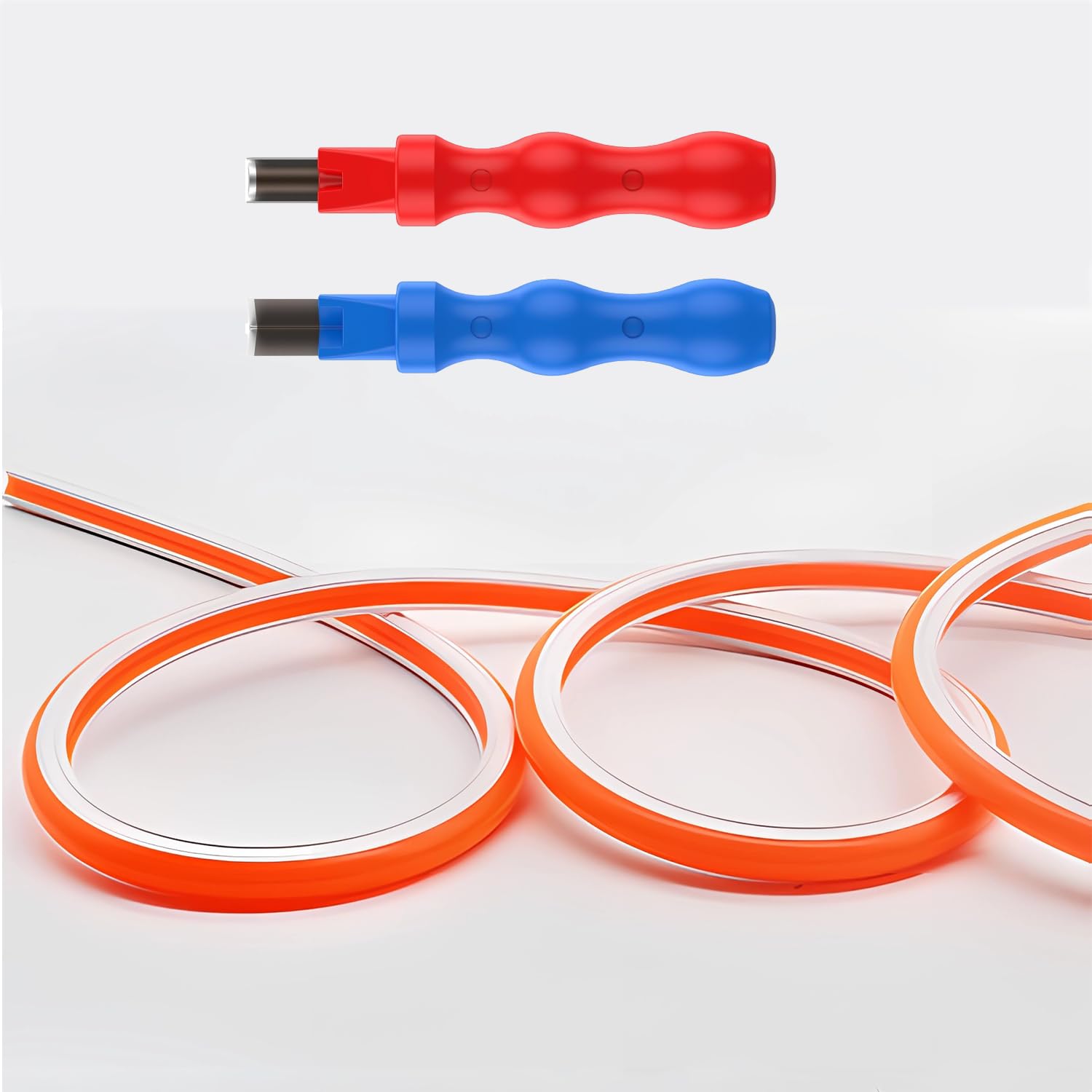 JARBIH Separated Neon Flexible LED Light Strip Cover, 16.4ft 6mm Wear Free DIY Bendable Silicone Diffuser Cover with 2 Pcs Cutter and Same Color Lamp Belt, for Bar Car Outdoor Home DIY Decor(Orange) โ image 1