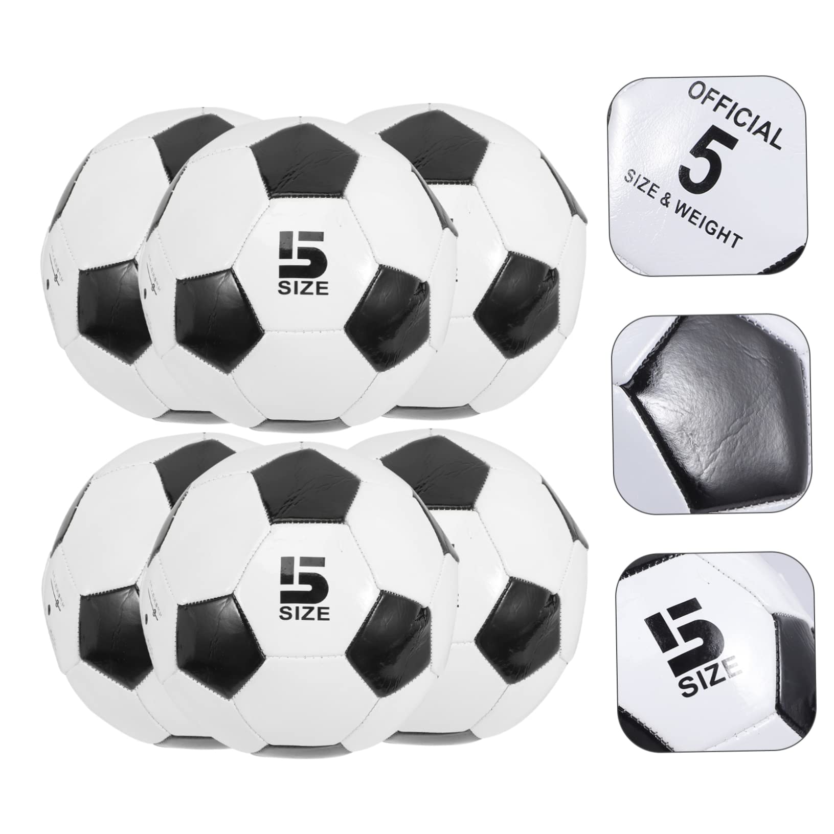 HANABASS Balón de Fútbol Tamaño 5 PVC 6 Piezas para Entrenamiento | Niños, Tacto Agradable y Alta Elasticidad, Uso Exterior y Práctica Deportiva, Resistente al Desgaste