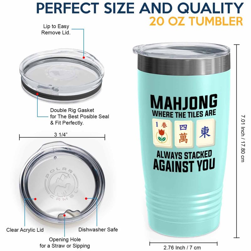 Mahjong Teal Edition Viking Tumbler 20oz miniatura 4