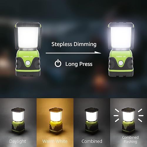 Miniatura 3 de LE - Linterna LED de acampada funciona con pilas con 1000 lm 4 modos de luz luz impermeable linterna perfecta para huracanes emergencias kits de