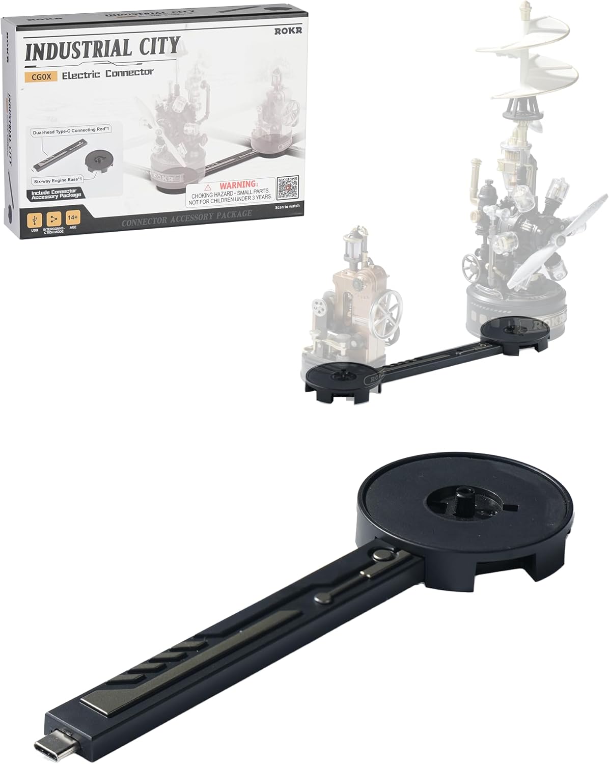 ROKR Electric Connector Mechanical 3D Puzzle Accessory, DIY Power Hub for Mechmix Series, Building Kit Add-on