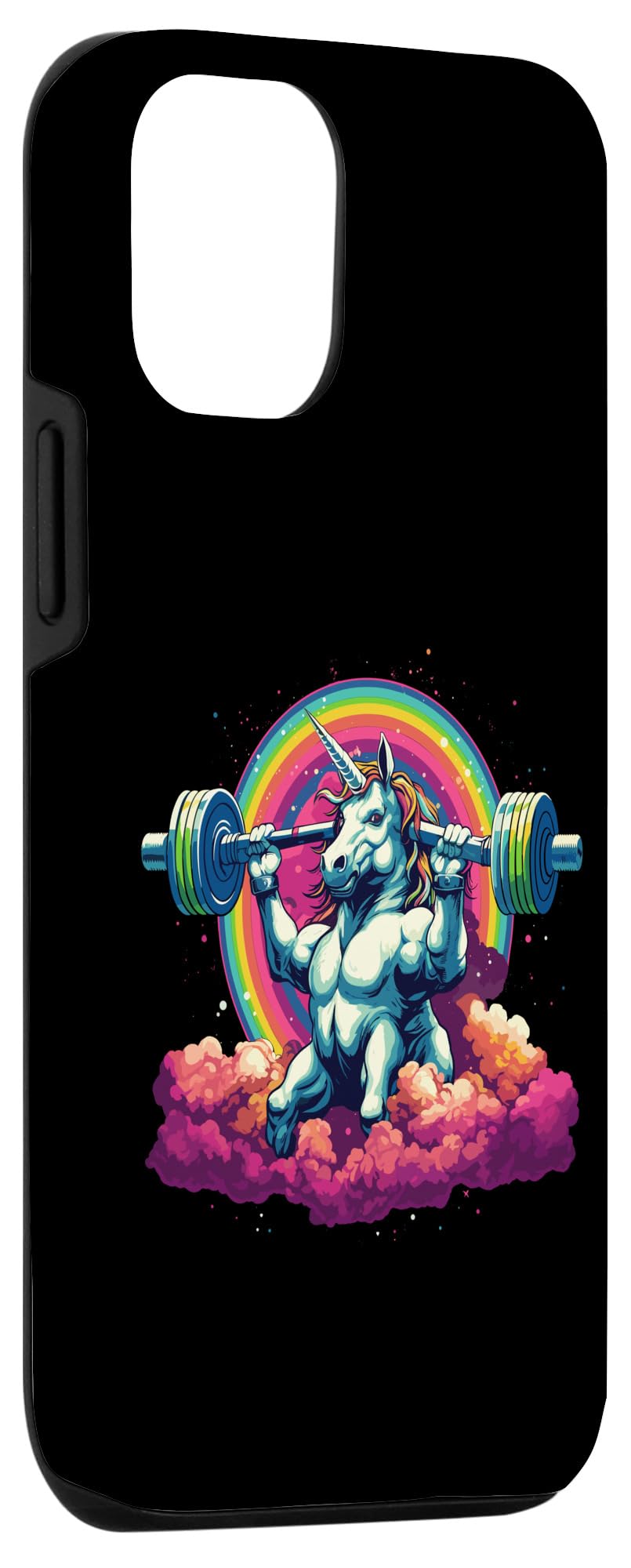 iPhone 15 Weightlifing Barbell, Funny Unicorn Weightlifter Case - Image 3
