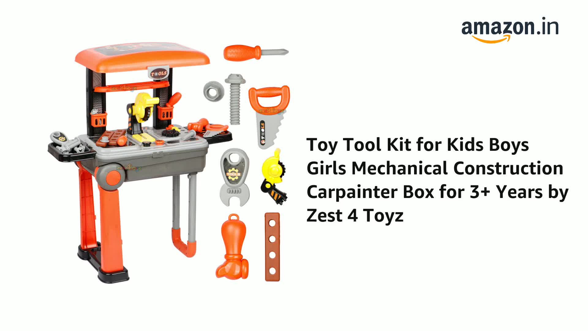 Buy Zest 4 Toyz Tool Kit for Kids with Tool Box (20 Pcs)| Portable