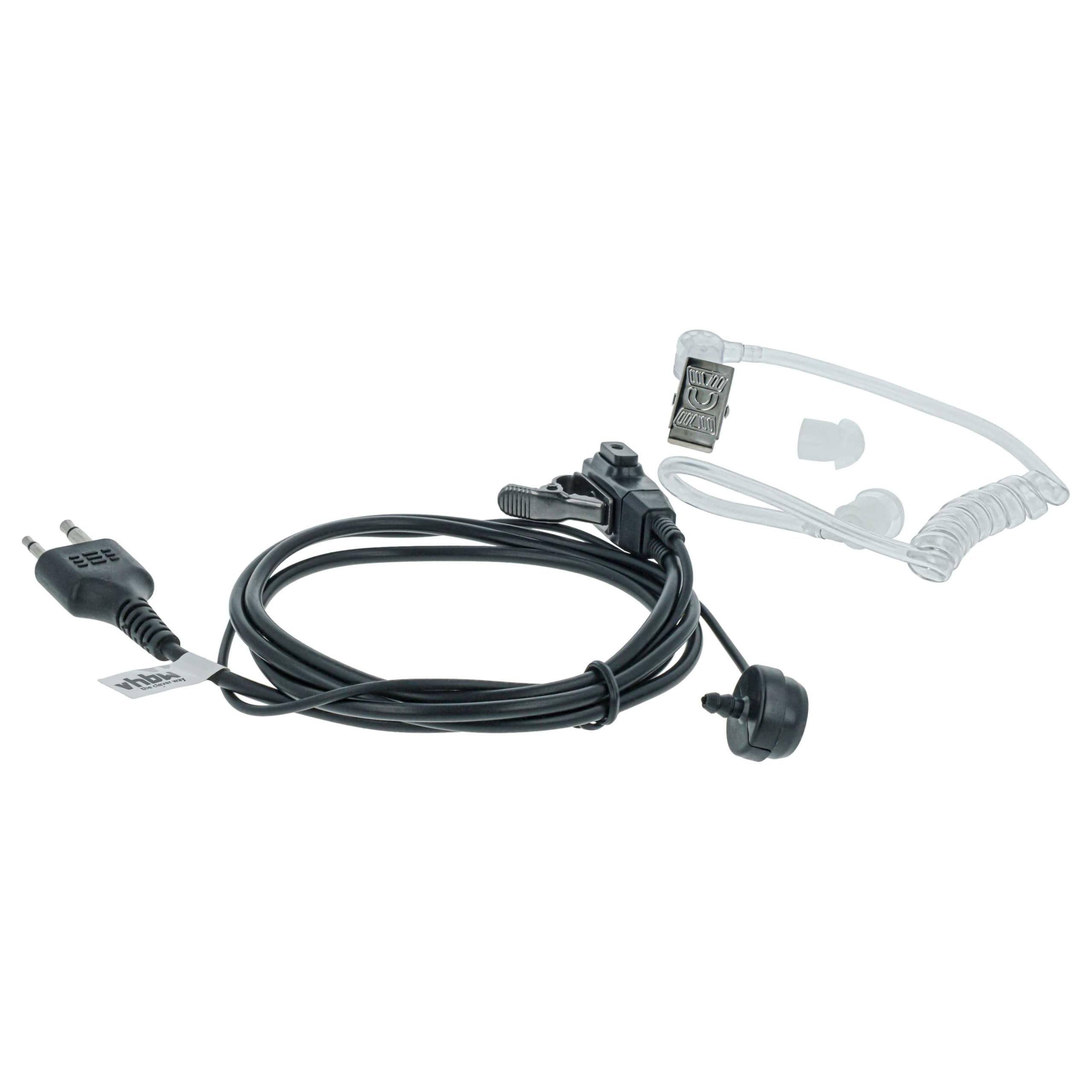 vhbw Zestaw słuchawkowy 5 sztuk, kompatybilny z Icom IC-T41E, IC-T42, IC-T7, IC-T42A, IC-T42E radio, Walkie-talkie z mikrofonem PTT - przezroczysty, czarny
