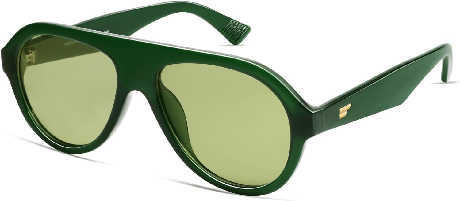 VANLINKER Retro Aviator Polarized Sunglasses for Men Women Trendy 70s Vintage Plastic Frame Sun Glasses VL9750