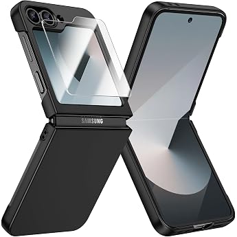 Doeshine For Z Flip 7 FE/Z Flip 6 Case Thin Screen Protector Black