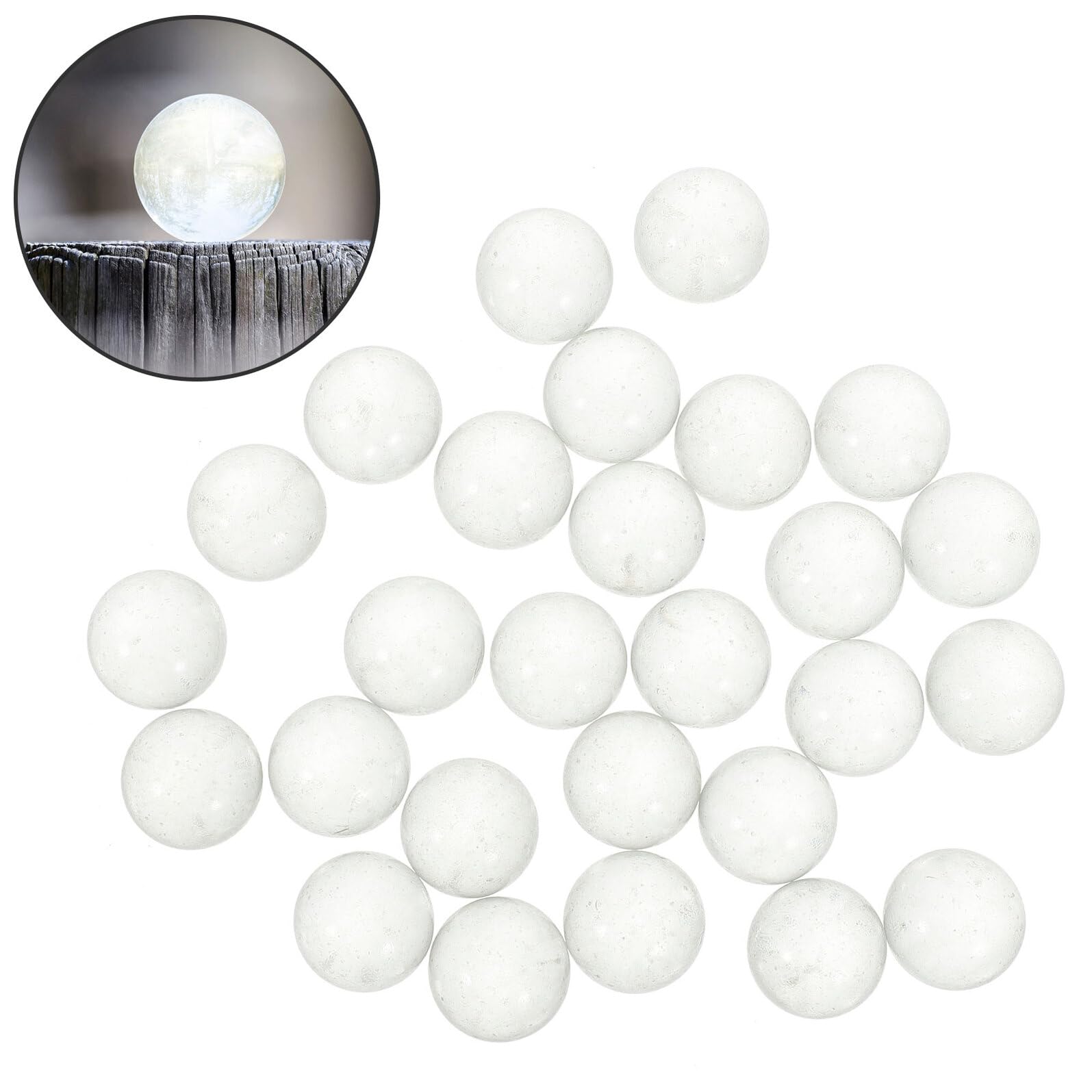 UKCOCO 180 Pièces Boules Verre Transparentes Perles Solides pour Décoration de Vase Aquarium Artisanat et Jeux Billes Rondes Sécurisées pour Poissons et Décors Élégants