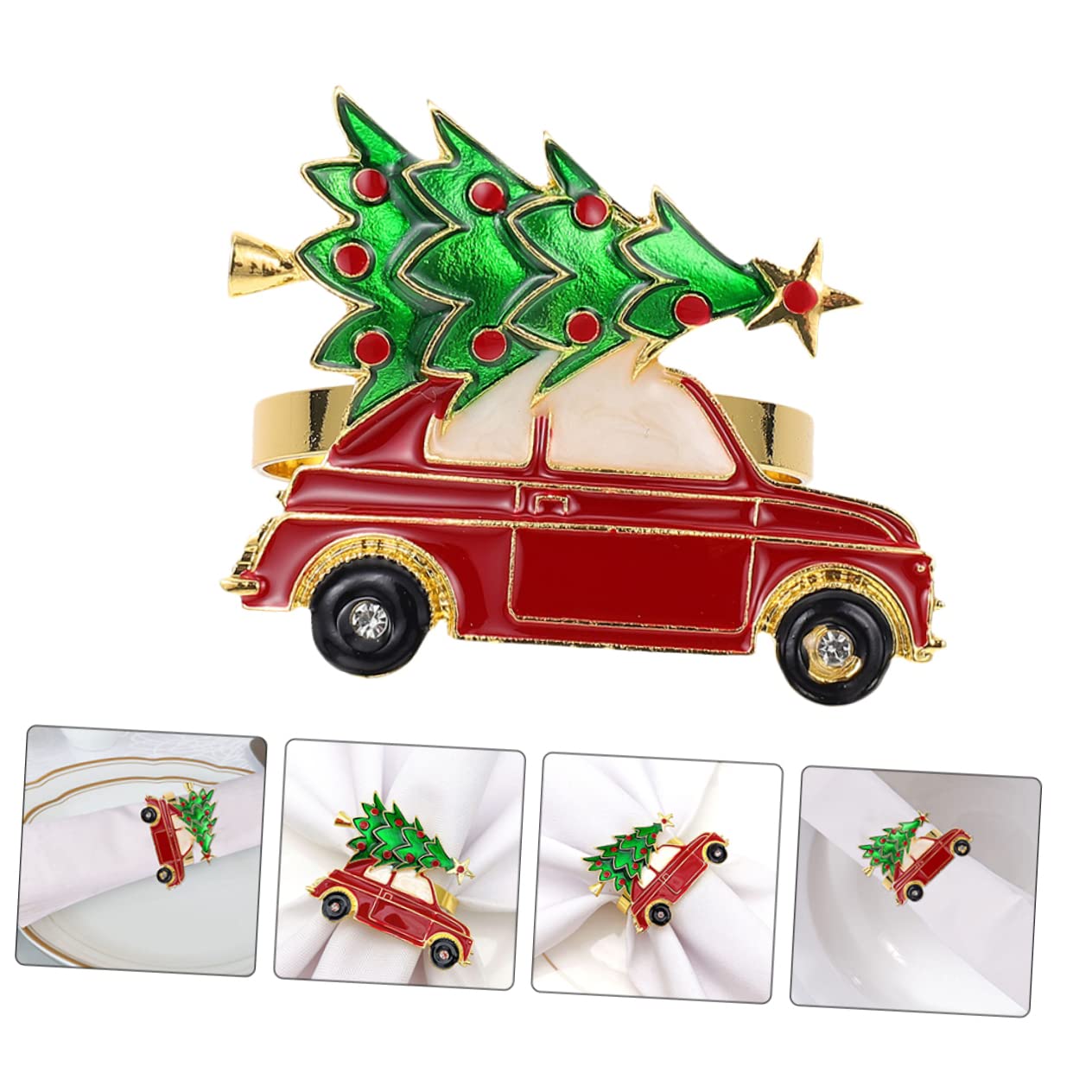 PRETYZOOM Rond Serviette Pour Noel 30 Pièces Ronds De Serviette De Noël Decoration Table Noel Decoration Noel Table Décoration De Table Ornement Ronds De Serviette En Alliage Porte-serviettes En Métal