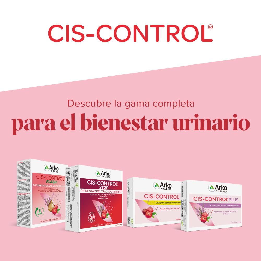 Arkopharma - Cis-Control Cranberola, 120 Cápsulas, con Arándano Rojo Americano y Extracto de Uva, Bienestar del Tracto Urinario, Protección Antioxidante, Fórmula 100% de Origen Vegetal