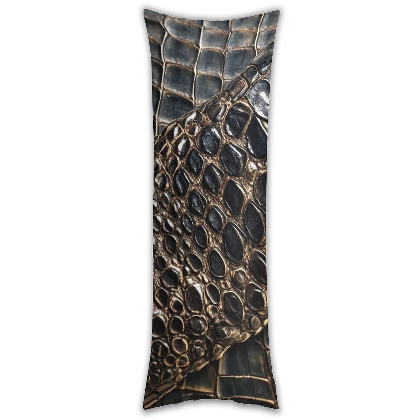Alligator Skin Pillowcase Long Pillow Case Cozy Pillow Cover Pillow Protector Soft Long Cushion Case Long Body Lumbar Decorative Throw Pillow Cover for Bed Sofa Couch 18.9 X 53 Inches
