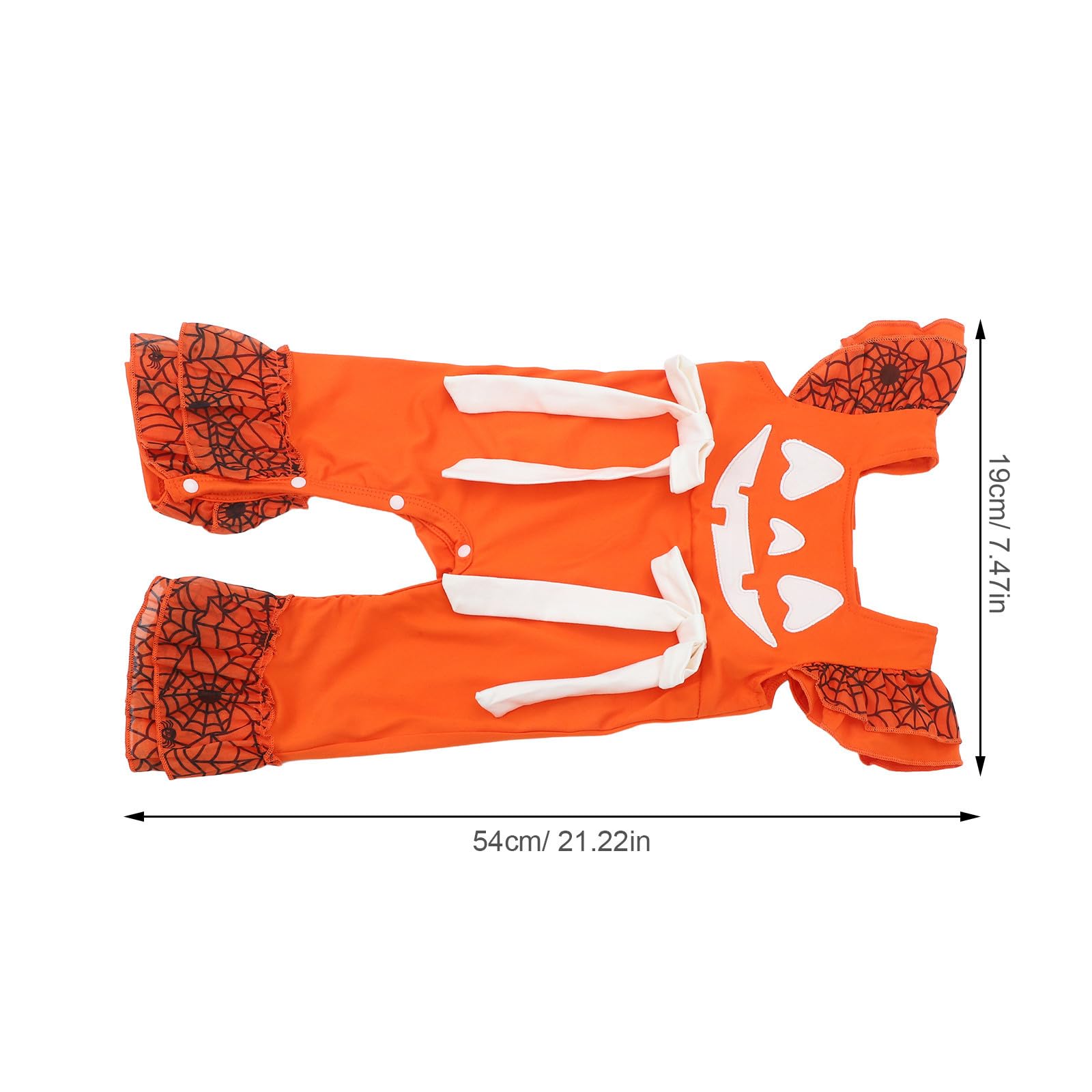 Healeved 3 Pezzi Pagliaccetto Neonata Arancione Stampa Zucca per Halloween Morbido e Traspirante, senza Maniche, per Feste di Halloween 3-6 Mesi