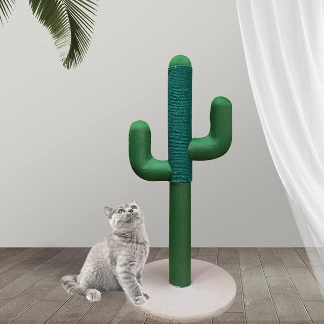 Foto 2 de 6 de BPS Árbol Rascador para Gato Juguete para Gatos con Forma Cactus Material Rugoso (Verde) BPS-10732