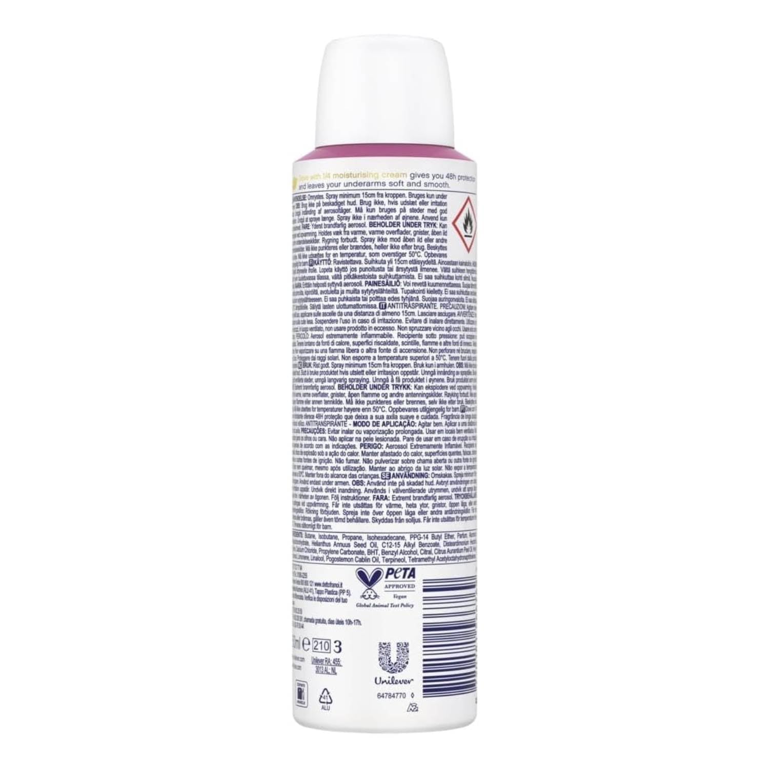 Dove Floral Fresh Deodorant Anti-Transpirant 48H ohne Alkohol, mit 1/4 Feuchtigkeitscreme, Blumenduft, 150 ml (12)