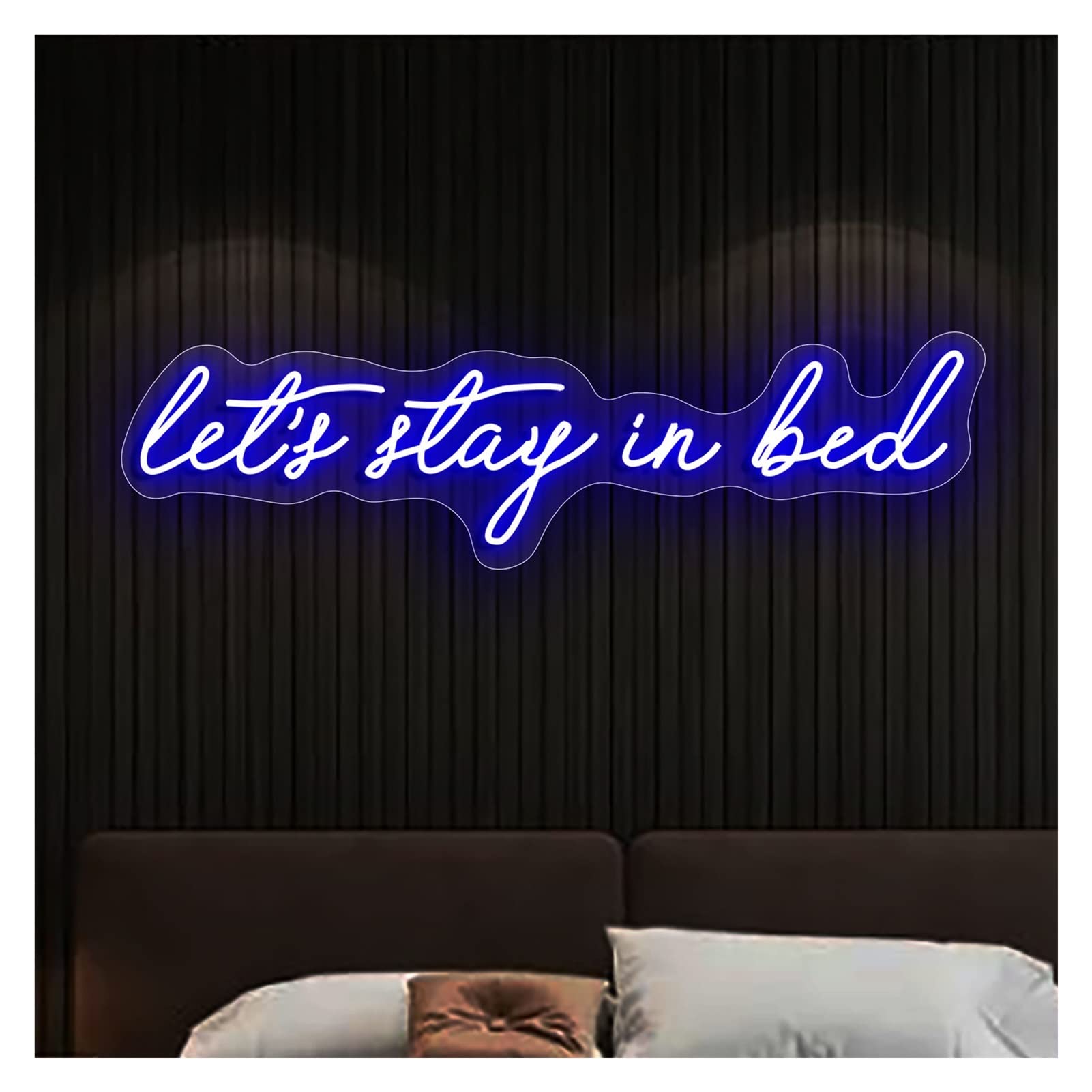 LED neon sign customizable 'Let's Stay In Bed'LED neon sign customizables Lights Handmade LED neon sign customizable for Bedroom Decor Home Room Wall Decoration (Color : Warm white, Size : 6