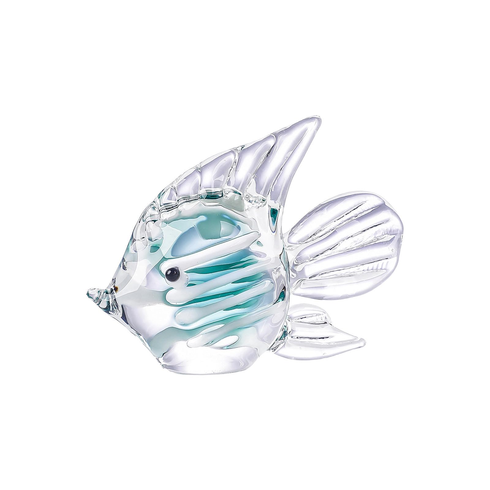 Decrzpb Green Crystal Ornament Tropical Fish Glass Figurine Handmade Sculpture Art Gift For Birthday Home Table Ornament