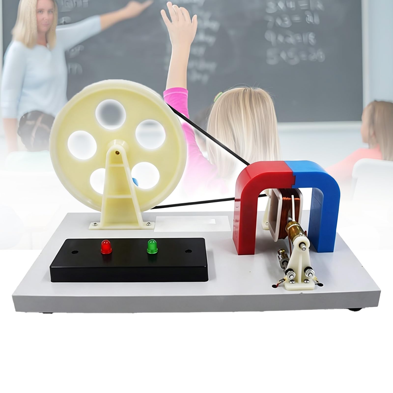 COYEUX Hand Cranked Generator Model, Hand Generator Physics Teaching Instrument With Diode, Scientific Inquiry Experimental Equipment