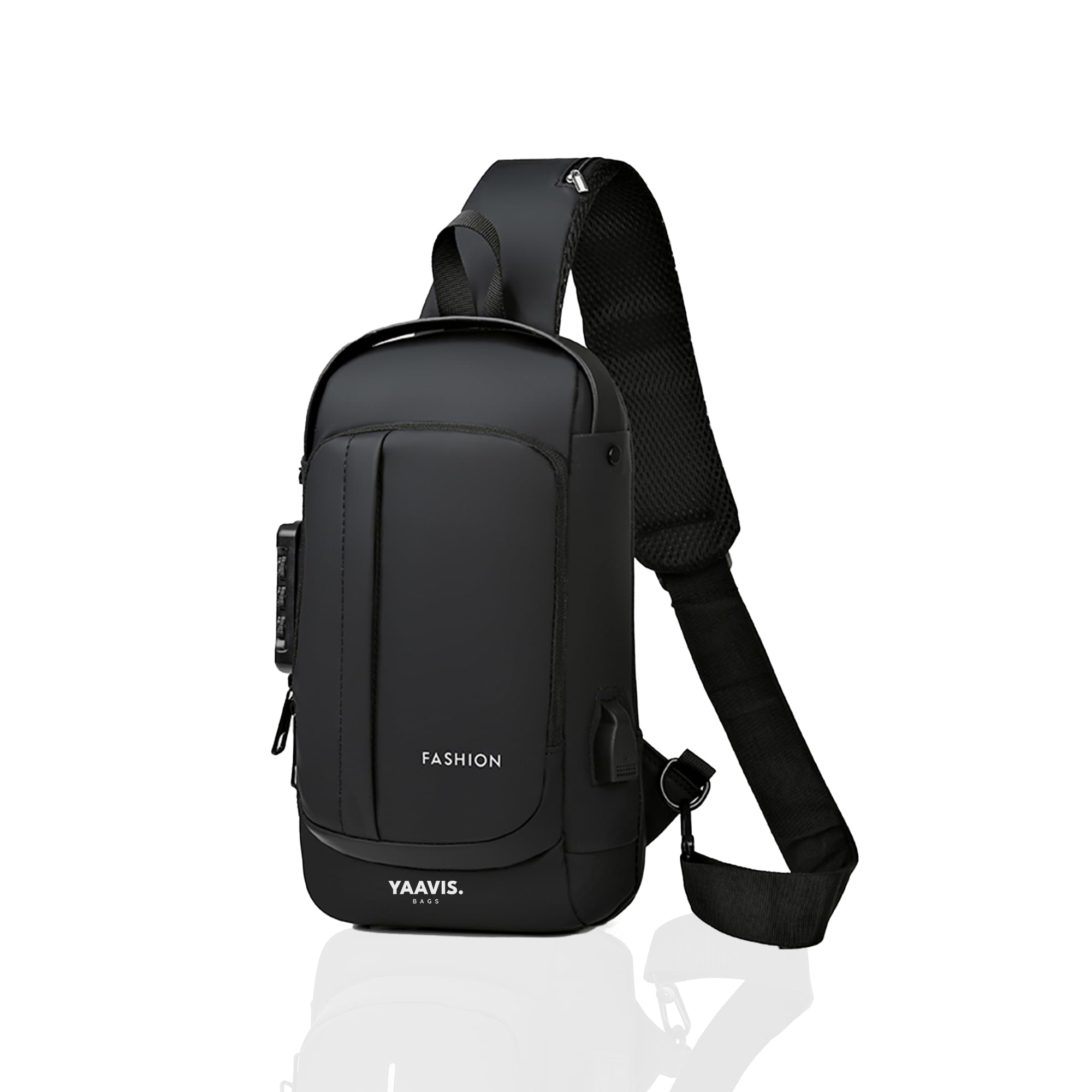 yaavis Waterproof Polyester Crossbody Sling Bag with USB Charging Port | Anti-Theft Chest Travel Backpack for Men and Women-picture-25