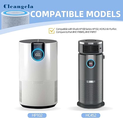 Miniatura 8 de Paquete de 2 filtros de repuesto HP200 True HEPA compatibles con purificador de aire Shark HP201 HP202 MAX, comparado con # HE2FKBASMB y HE2FKBAS