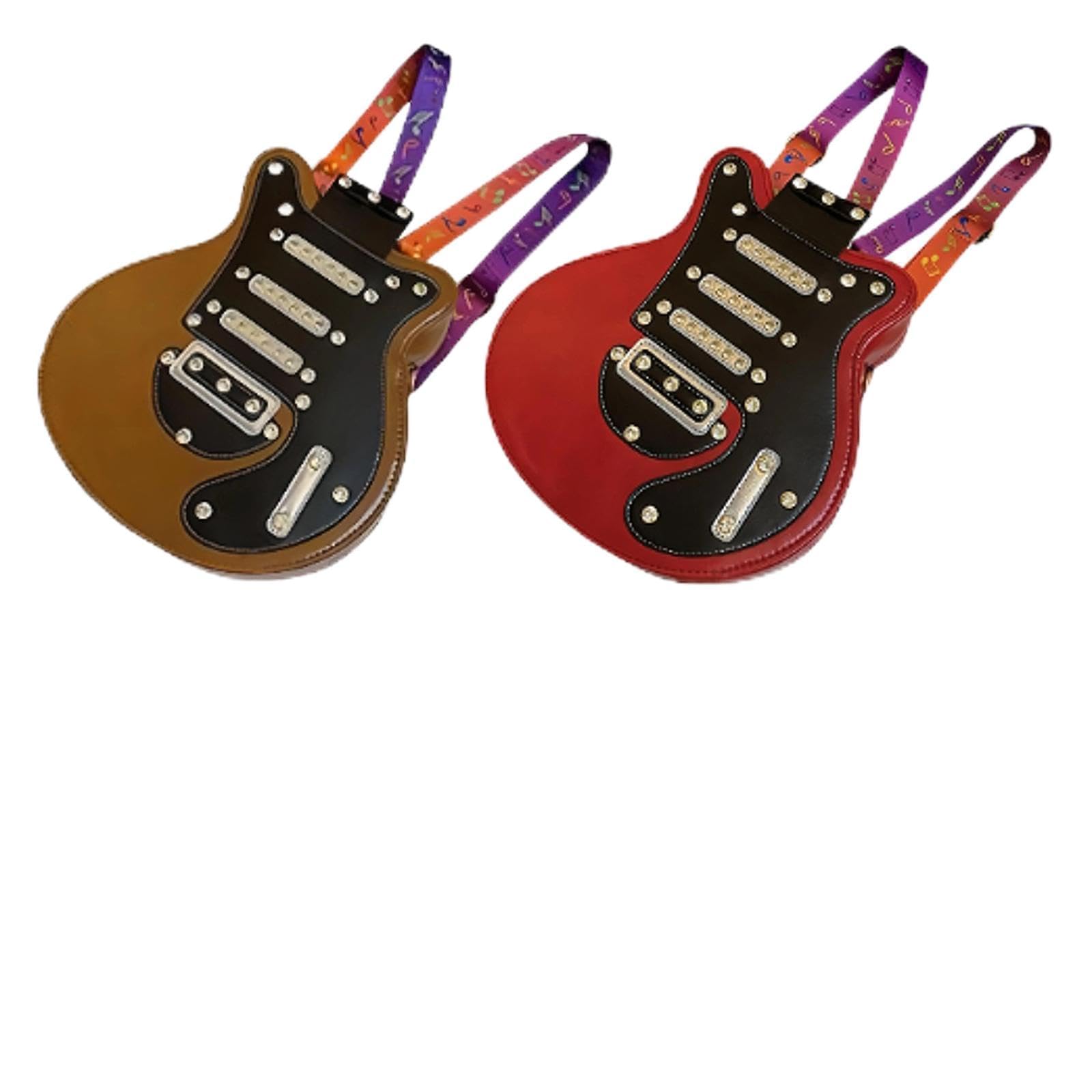 SNAPPSY Women Guitar Shaped Backpack Adjustable Shoulder Straps for Office Traveling Brown-picture-28