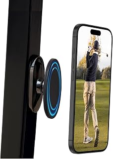 Golf Cart Magnetic Phone Mount & Holder, Compatible with MagSafe. Attaches magnetically to Golf cart or Any Metal Surface. Strong Magnets for Secure mounting. Compact Size.