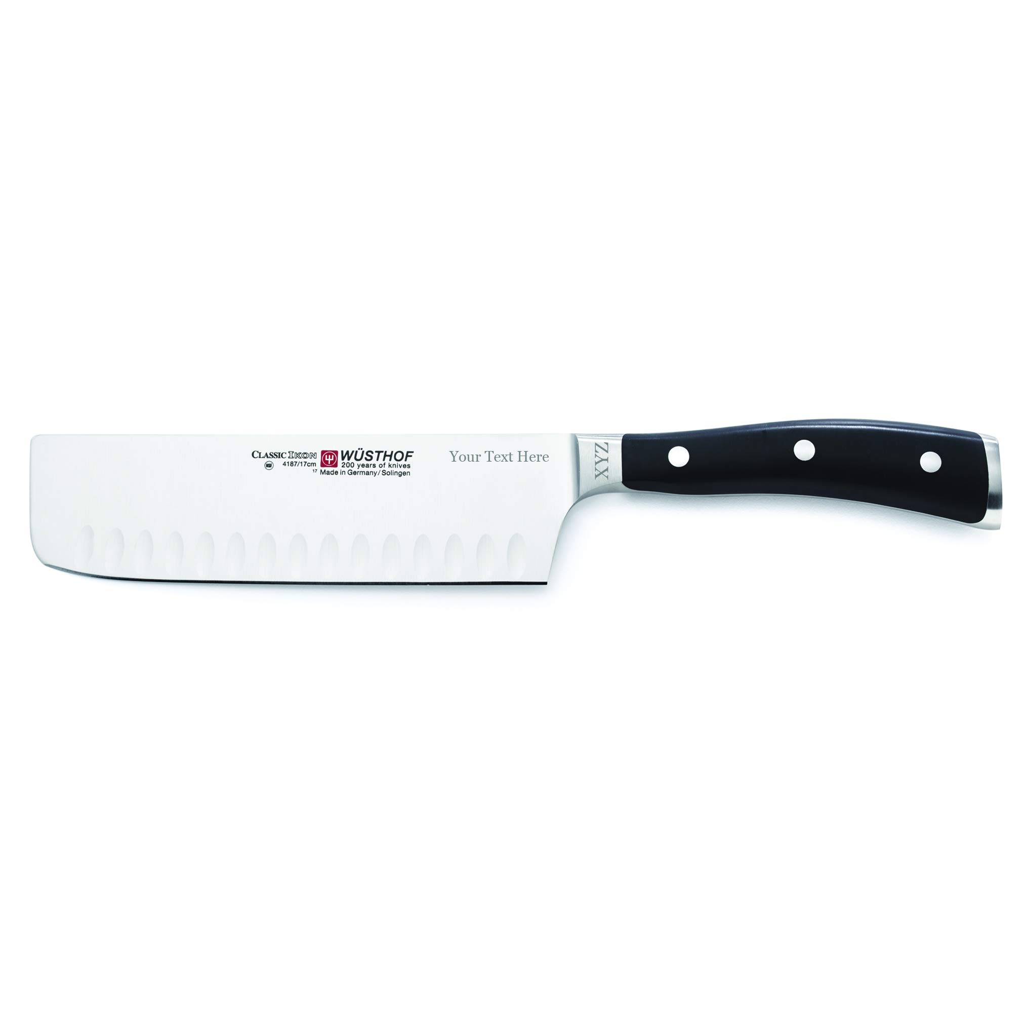 Wusthof Classic Ikon - 7" Nakiri w/Hollow Edge - Custom Engraved, Personalized