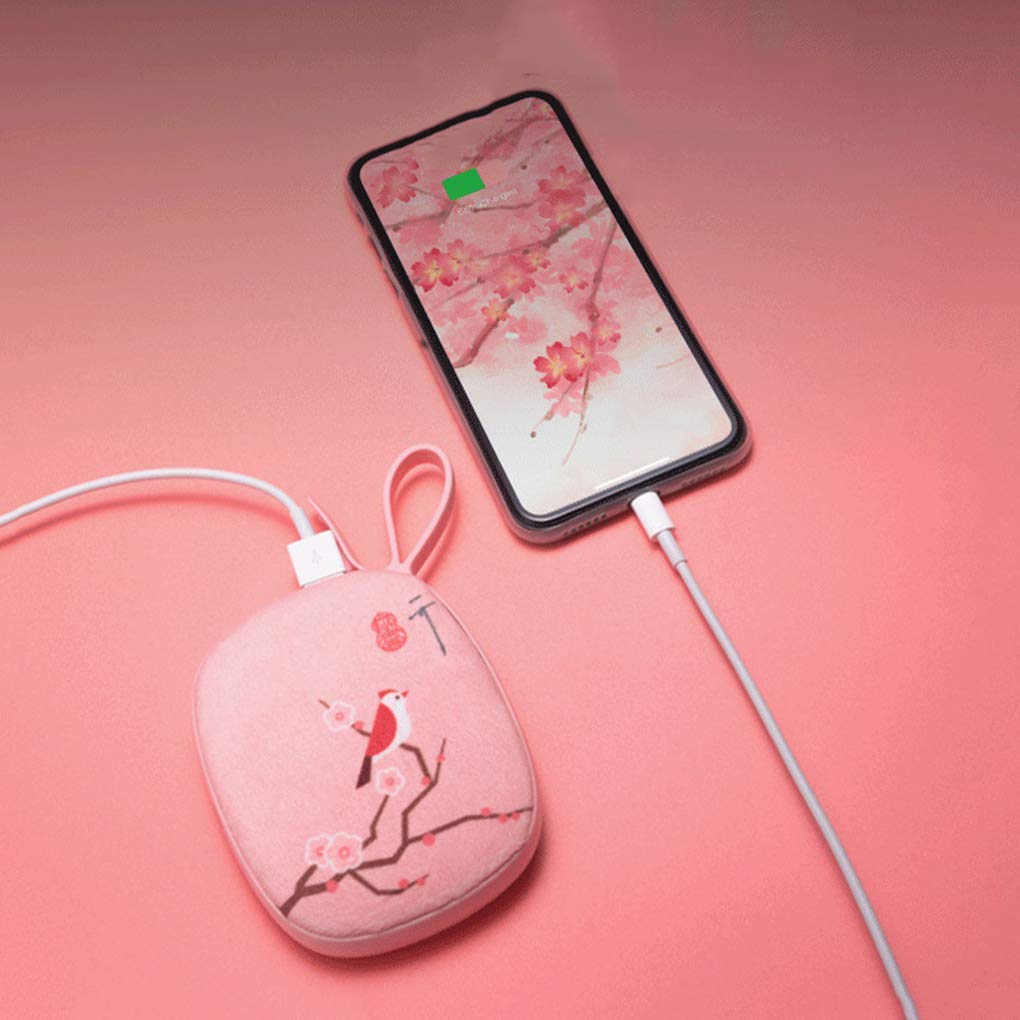 Palace Culture Scaldamani USB Scaldamani Portatile Elettrico Power Bank in Inverno Scaldamani tascabili Ricaricabili Regali Power Bank Pink