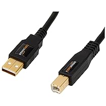 AmazonBasics Cavo USB 2.0, A-maschio a B-maschio, con connettori placcati in oro (3 m) per Stampante, Nero