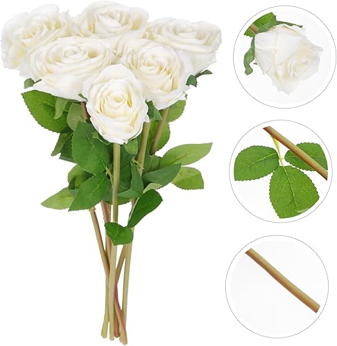 Miniatura 9 de Garneck 12 Pcs Artificial Rose Fake Flower Bundle Fake Wedding Flowers Flores Artificiales para Roses Fake Flowers Fake Rose Flowers Dining Table