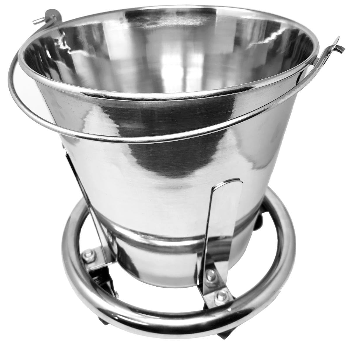 Kick Bucket 13qt Stainless Steel Seamless Pail Basin on Wheels - MedixPlus