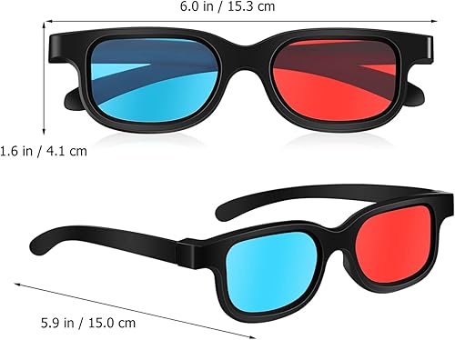 Miniatura 6 de Milisten 10 gafas 3D para películas de televisión gafas 3D rojas y azules gafas 3D 3 dimensiones gafas de visión 3D para anaglifo estereoscópico