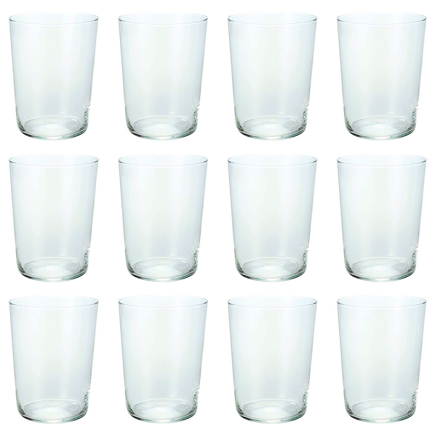 Tradineur - Set de 12 vasos de sidra de cristal, aptos para lavavajillas, cerveza, agua, bebidas, refrescos, 12 x 9 cm, 50 cl