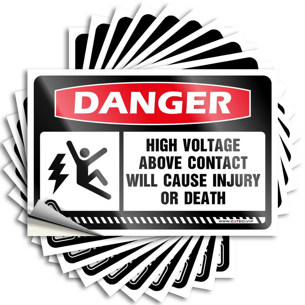 Danger High Voltage Above Contact Will Cause Injury Or Death Decals Bedroom Door Decor | Girly Tumbler Removable Decal Pack(8X12CM)