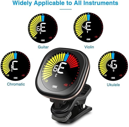 Guitar Tuner Clip On LED Color Display Tuner para todos os instrumentos - Guitarra, violino, ukulele