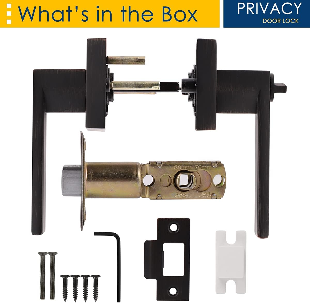 Bеѕt Cуbеr Dеаlѕ 🔥 6 Pack Privacy Door Lever with Lock in Oil Rubbed Bronze, Heavy Duty Locking Lever Door Handle Set for Bedroom & Bathroom Doors, Keyless Door Lock with Modern Design for Left or Right Sided Doors