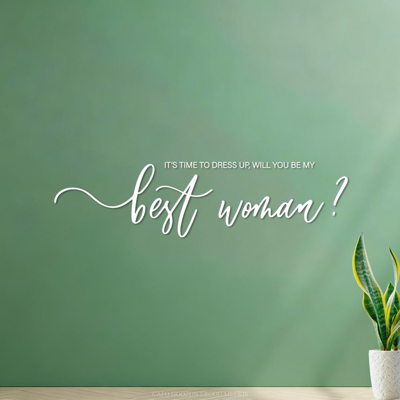 Bridesmaid Ask Wedding Invitation Bridesmaid Party Gift Ideas Wedding Wall Stickers 33x128cm Do not Damage the wall Surface White