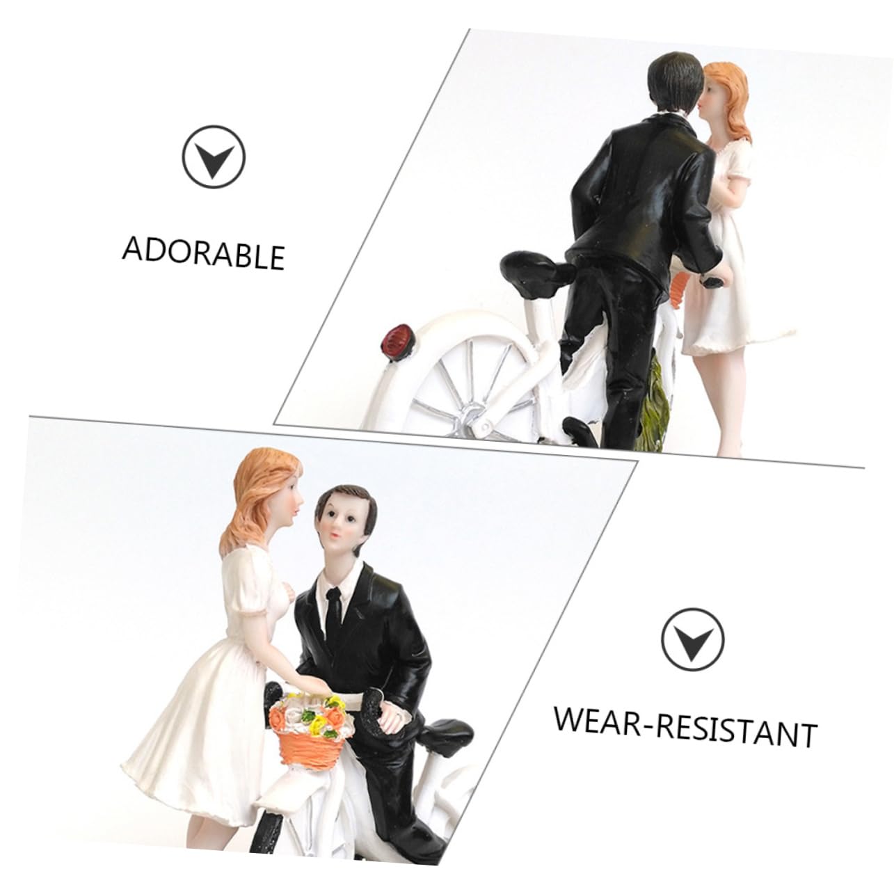 PRETYZOOM 3St Kuchenpuppe hochzeitsfiguren wedding Hochzeitsgeschenkidee wedding favours Hochzeitstorte Topper figur braut und bräutigam Hochzeitsdekoration aus Harz zartes Kuchendekor
