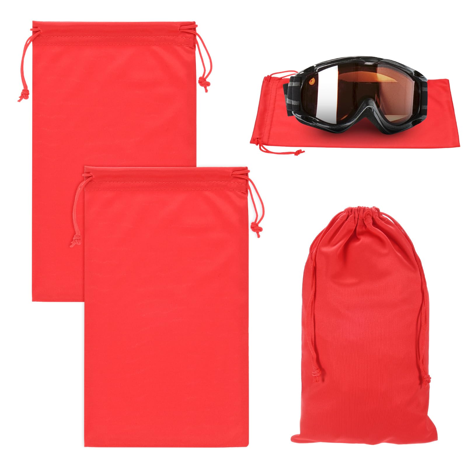 M METERXITY 2-Pack Ski Goggle Bag 10.6x7.1in Red