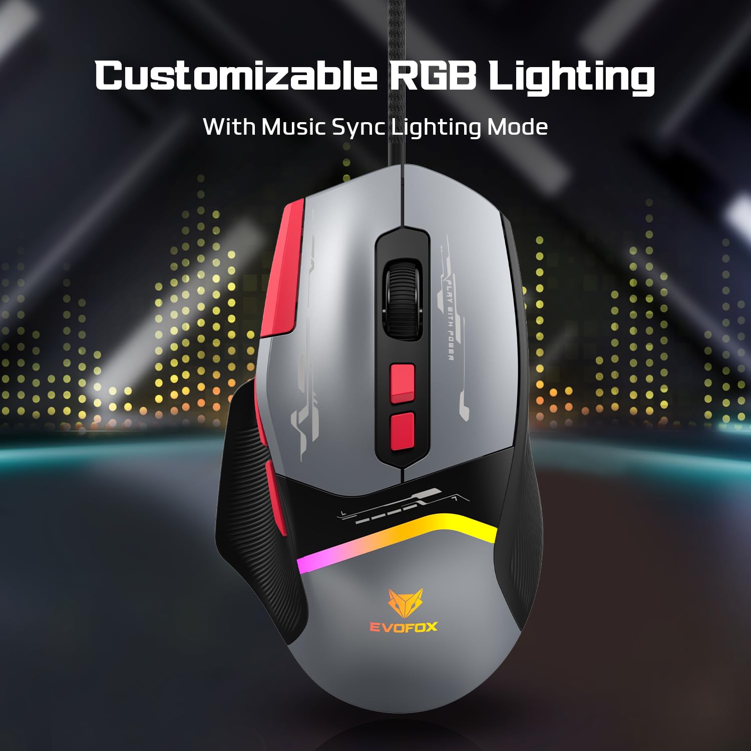 EvoFox Blaze 2 Wired Gaming Mouse | High Performance 1000Hz Polling Rate, Upto 12,800 DPI, RGB Lighting, 8 Programmable Buttons, Software Support with On-Board Memory, Durable Huano Switches — Amazon image 3